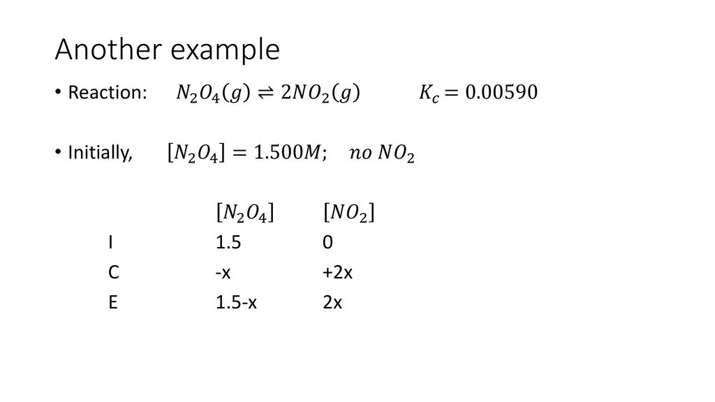 Examples Of Equilibrium Calculations Ppt Download