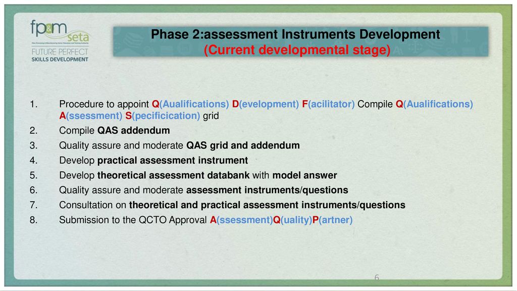 Phase 2:assessment Instruments Development (Current developmental stage)