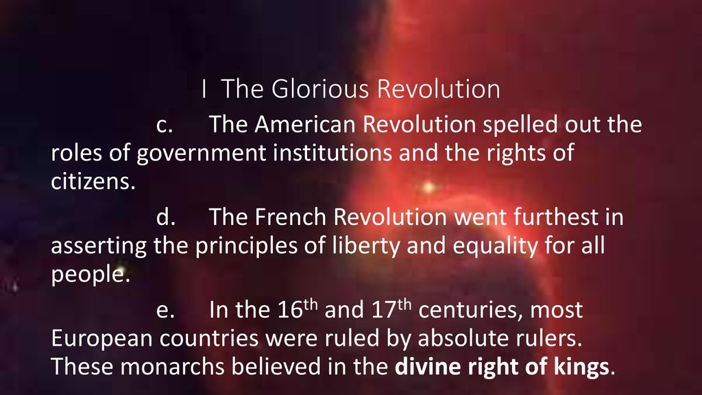 I The Glorious Revolution - Ppt Download