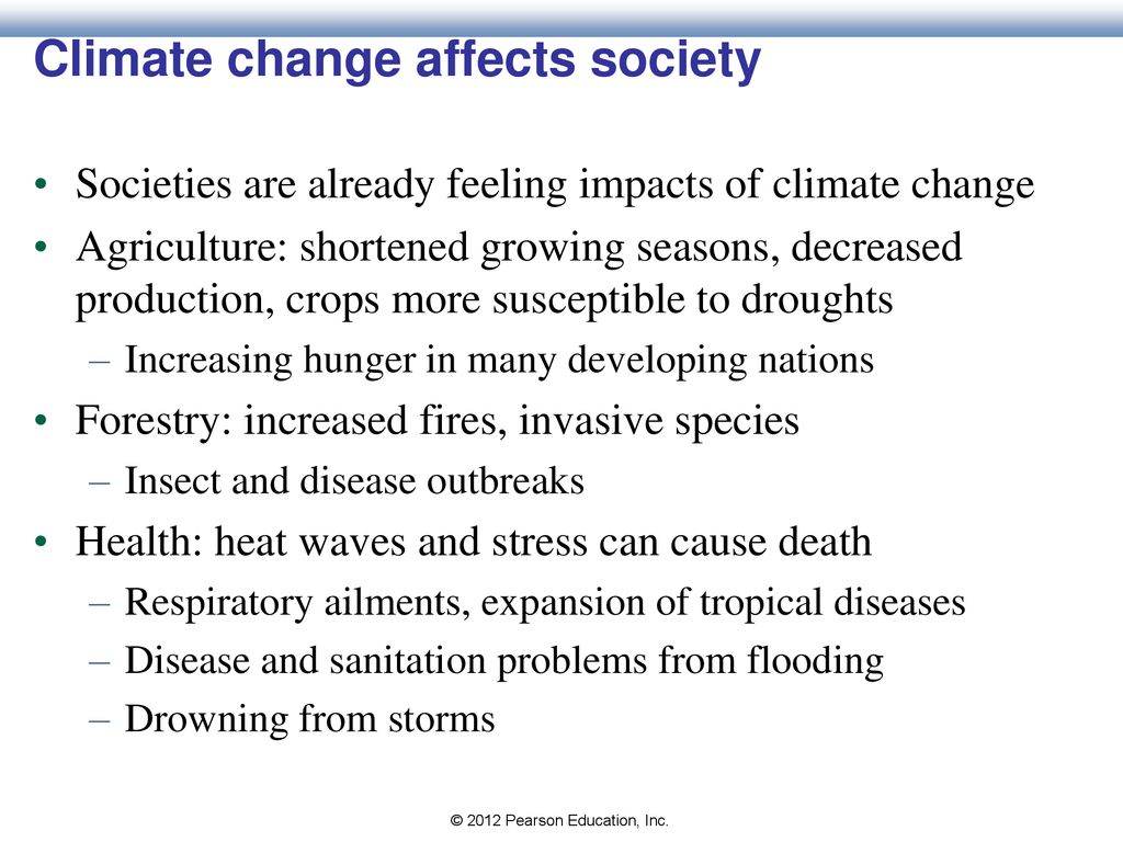 Climate change affects society