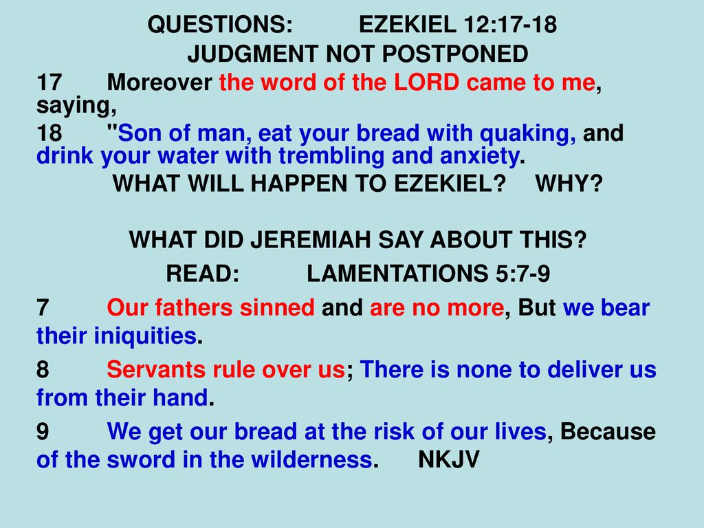 EZEKIEL CHAPTER TWELVE - ppt download