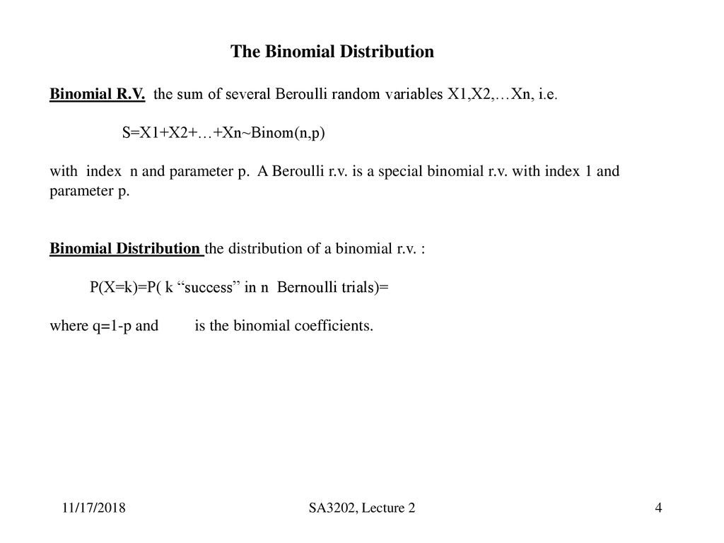 Lecture 2 The Binomial Distribution Ppt Download