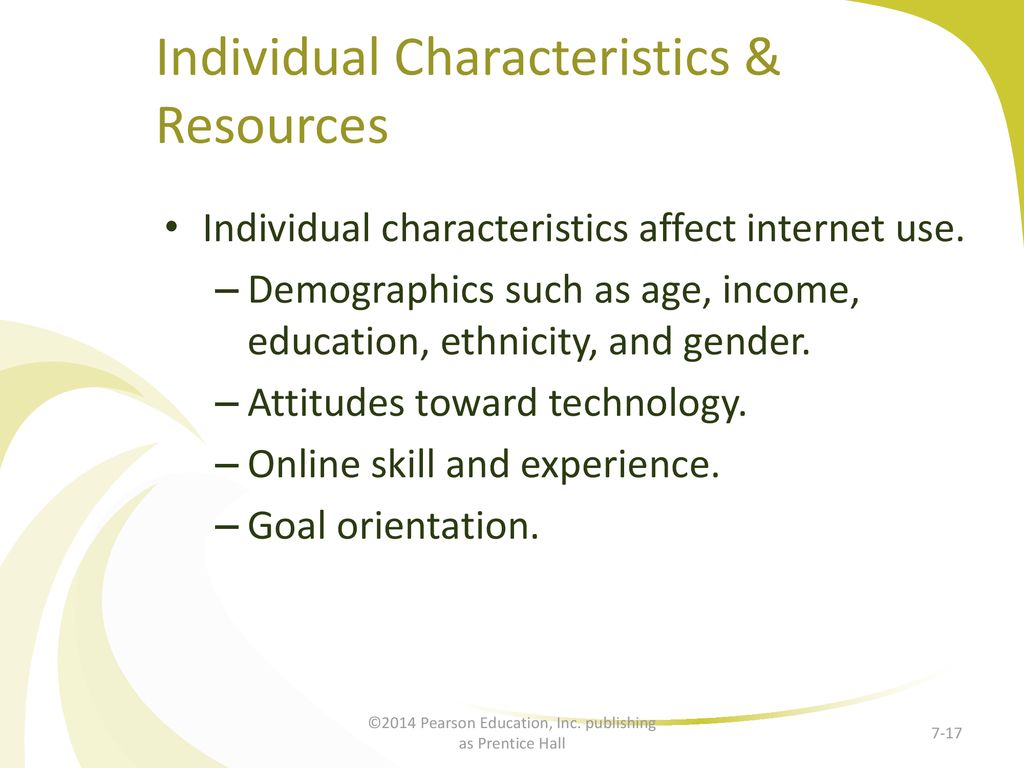 Individual Characteristics & Resources
