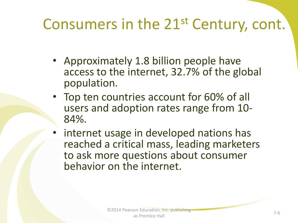 Consumers in the 21st Century, cont.