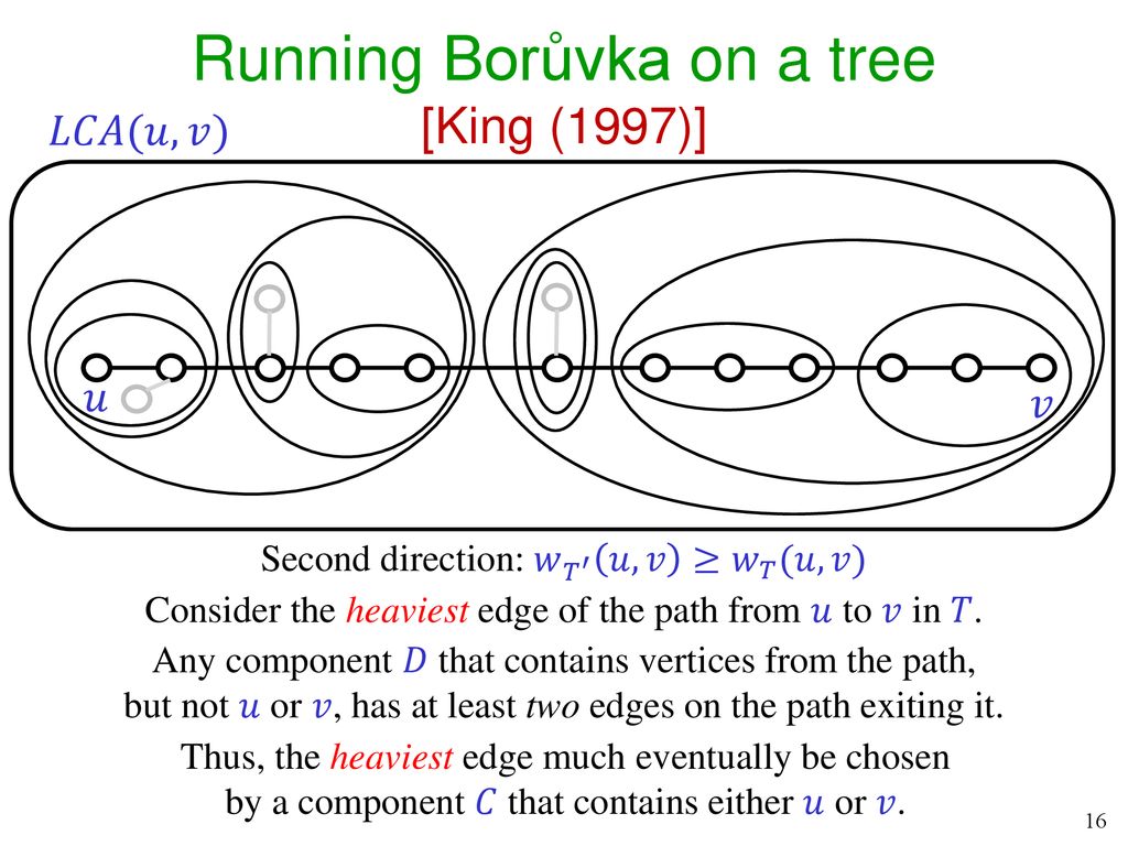 Running Borůvka on a tree [King (1997)]