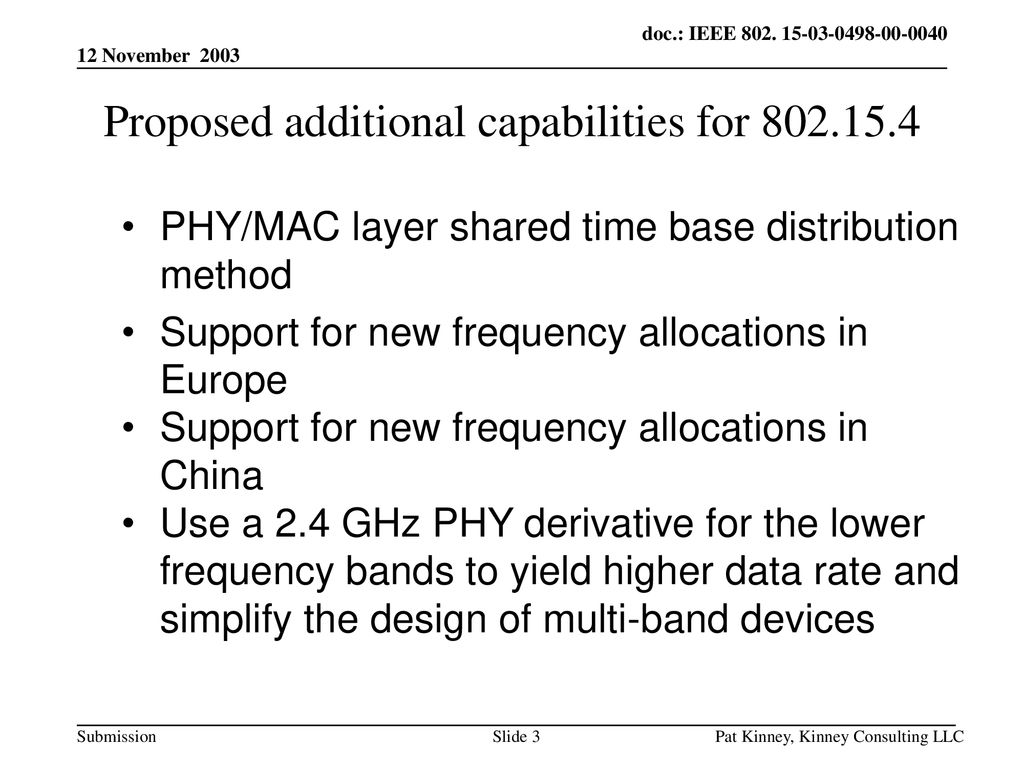 Proposed additional capabilities for