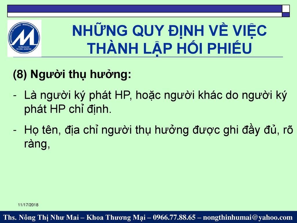 NHỮNG QUY ĐỊNH VỀ VIỆC THÀNH LẬP HỐI PHIẾU