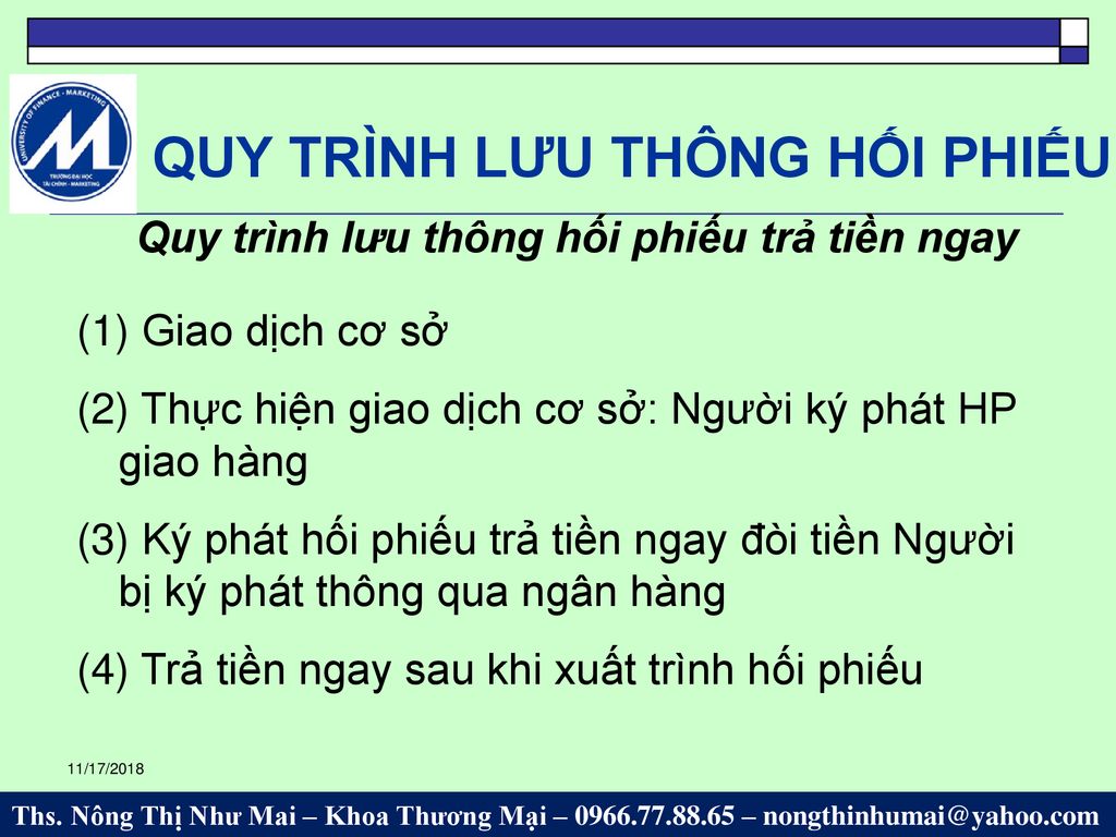 QUY TRÌNH LƯU THÔNG HỐI PHIẾU