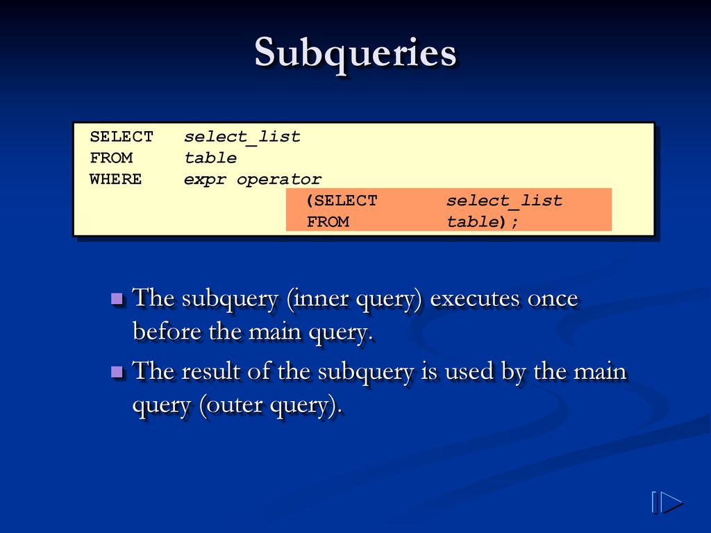 CH3 Part2 Displaying Data from Multiple Tables (Join) Sub queries - ppt ...