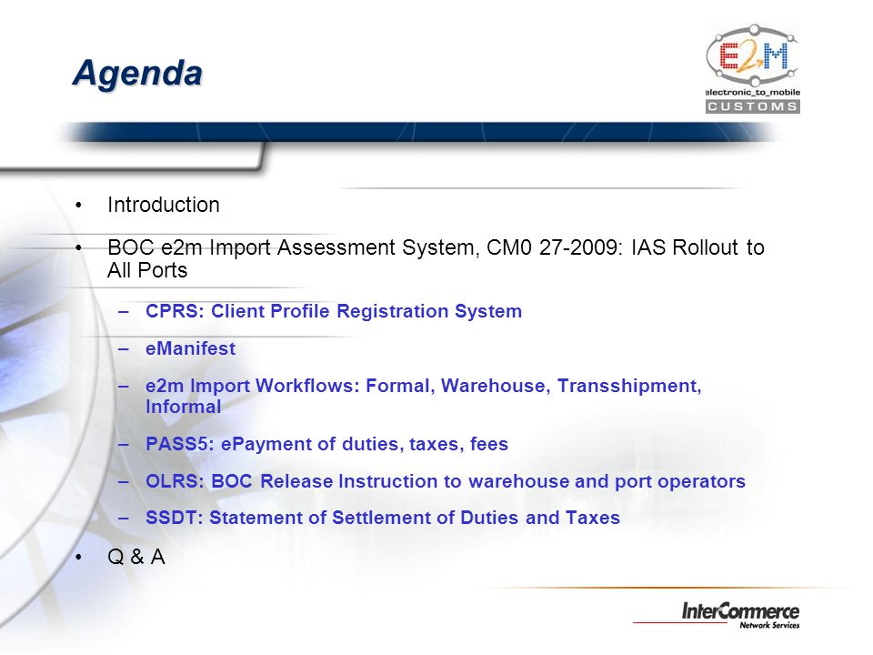 BoC CMO : Implementing E2M IAS - ppt download
