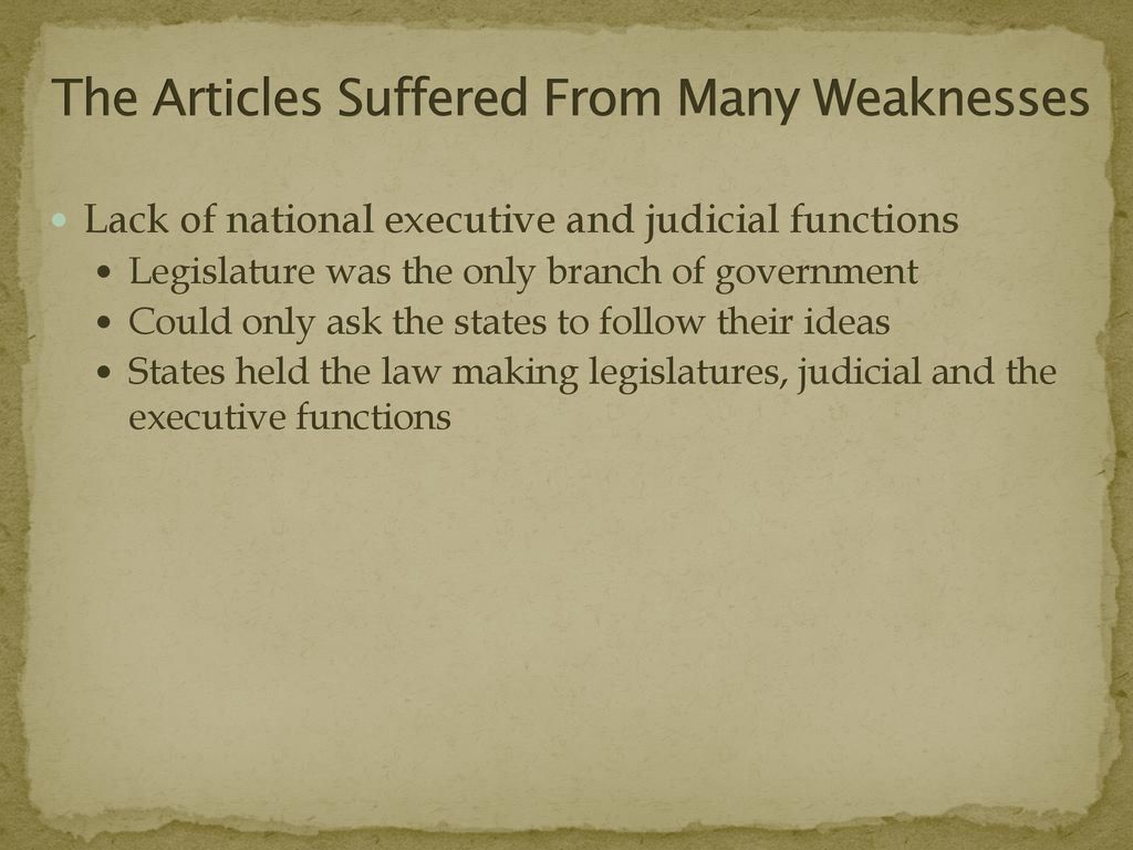 The Articles Of Confederation: Accomplishments And Weaknesses - Ppt ...