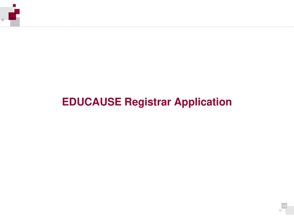 EDUCAUSE Registrar Application