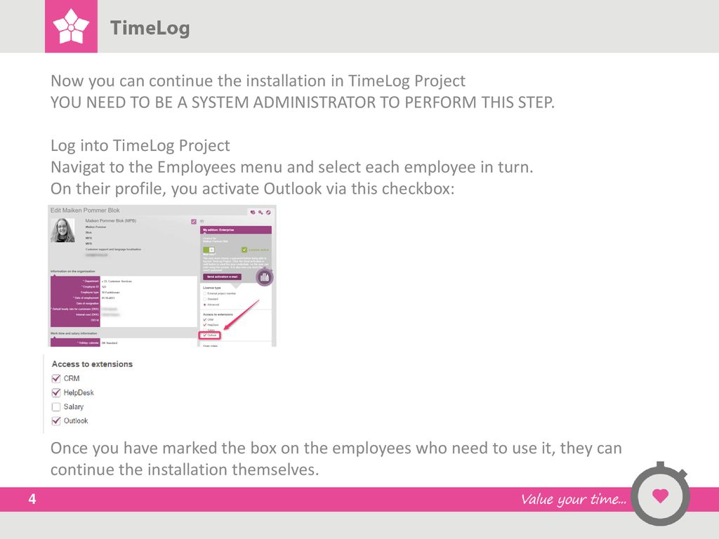 Installation of TimeLog Tracker for Outlook - ppt download