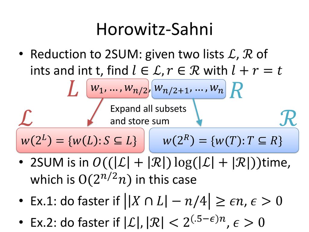 Dense Subset Sum May Be The Hardest Ppt Download