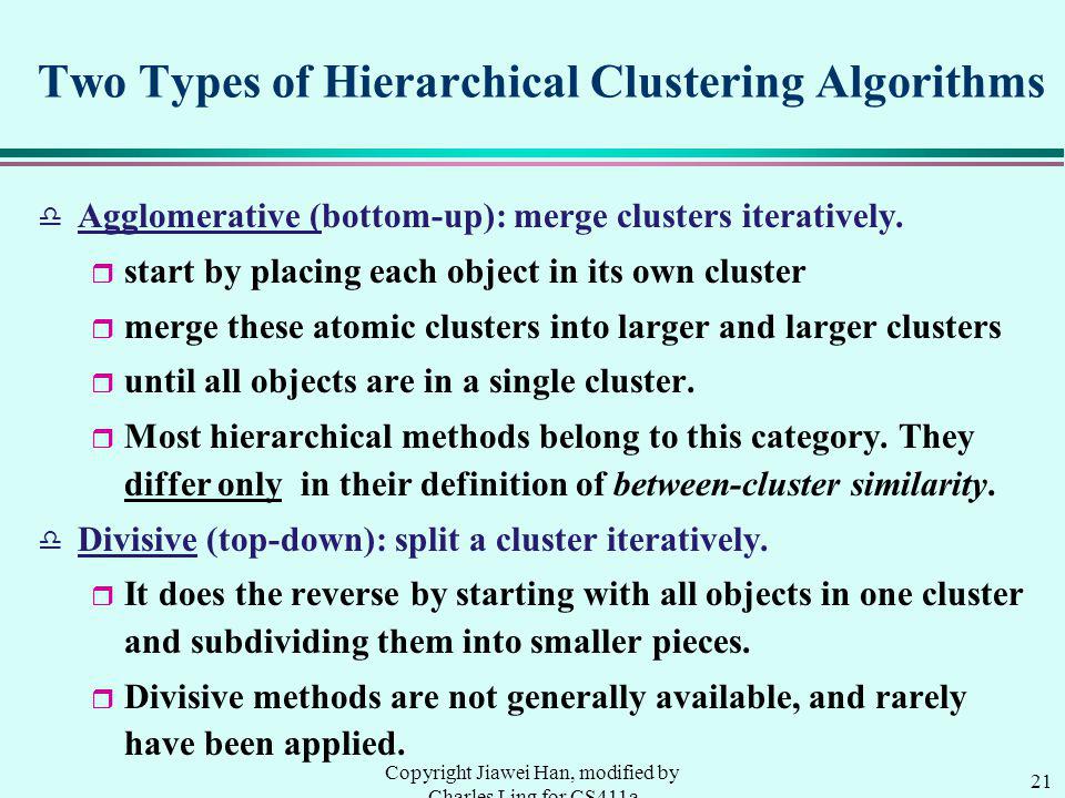 Two Types of Hierarchical Clustering Algorithms