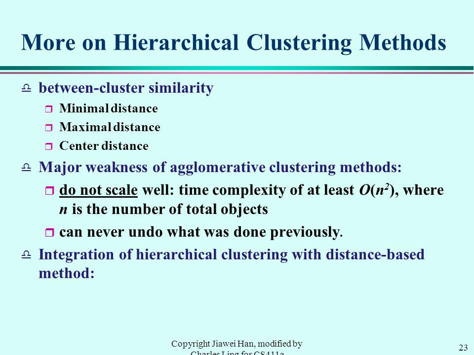 More on Hierarchical Clustering Methods
