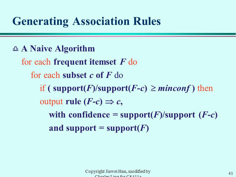 Generating Association Rules