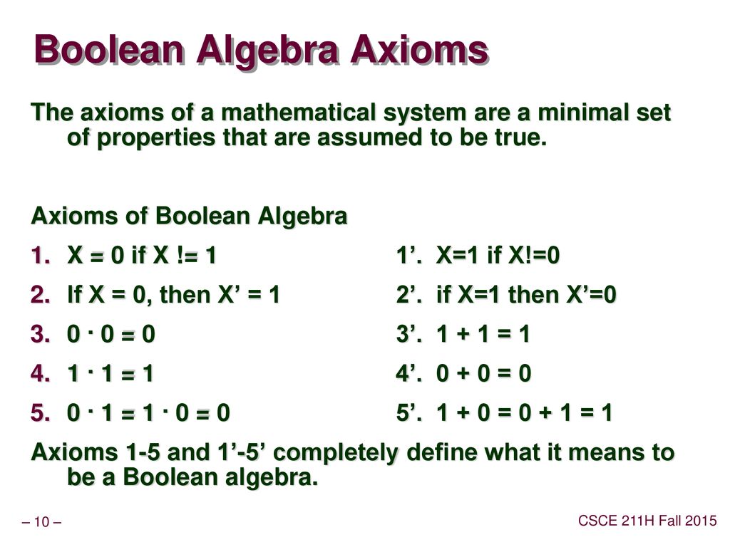 Lecture 3 Boolean algebra - ppt download