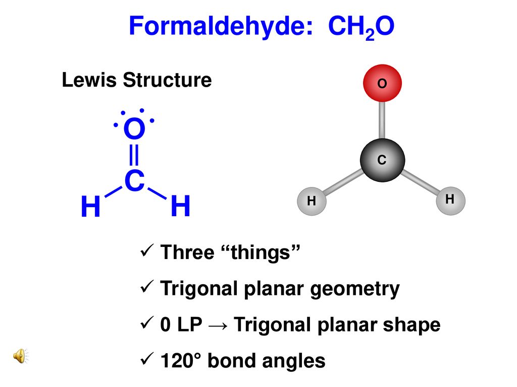 Formaldehyde: CH2O Lewis Structure Three things.