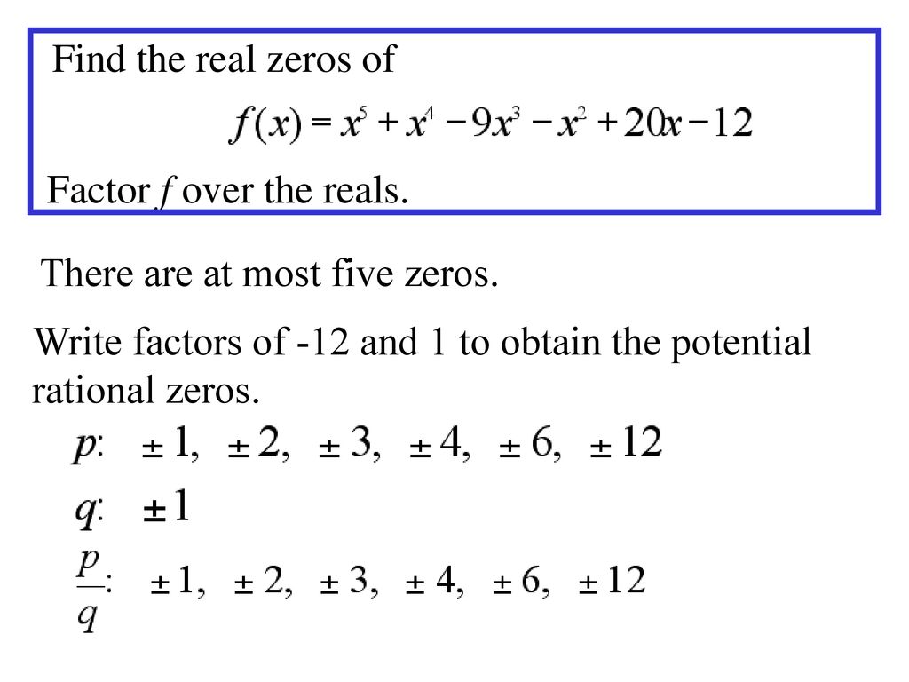 3 7 the real zeros of a polynomial function ppt download