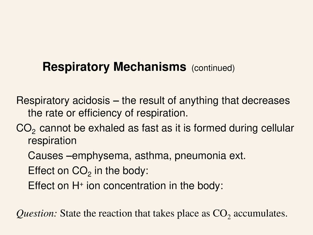 Respiratory Mechanisms (continued)