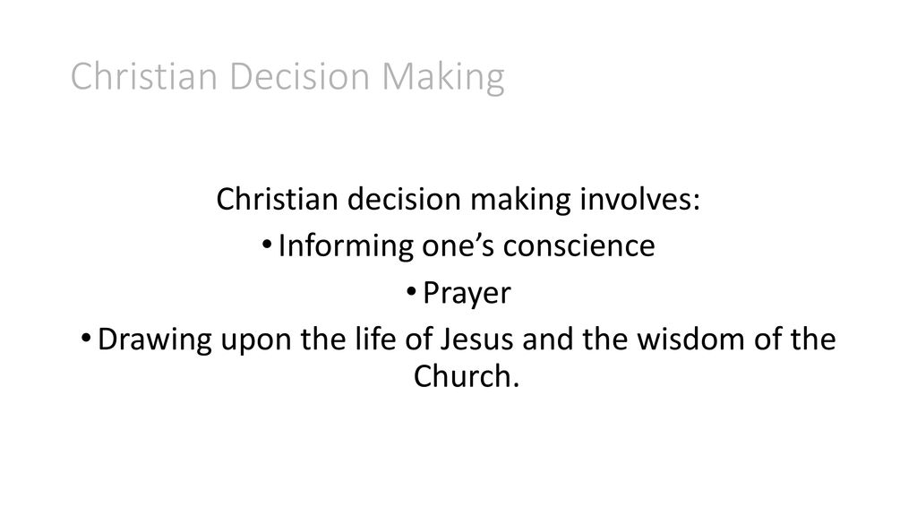 Christian Decision Making