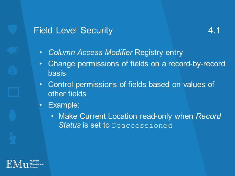 Field Level Security 4.1 Column Access Modifier Registry entry