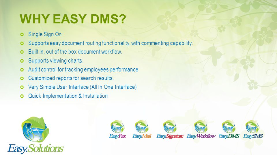 WHY EASY DMS Single Sign On