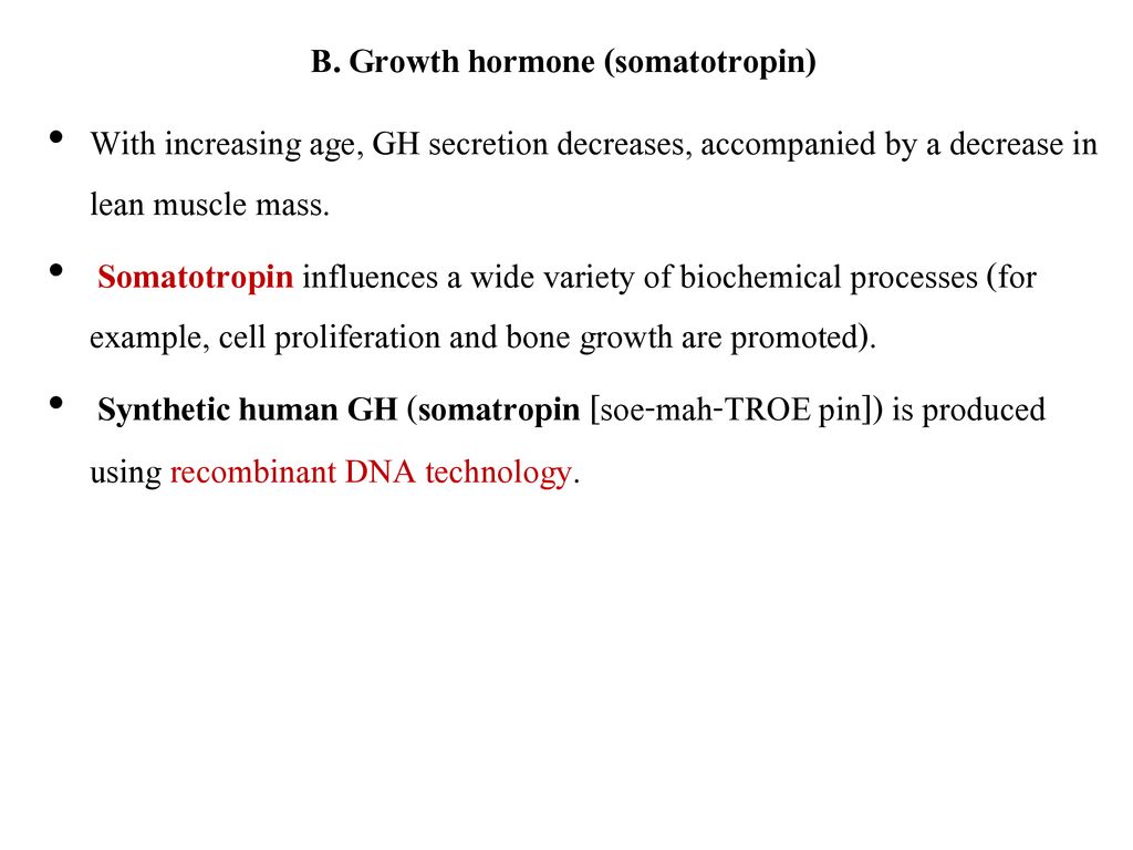 B. Growth hormone (somatotropin)