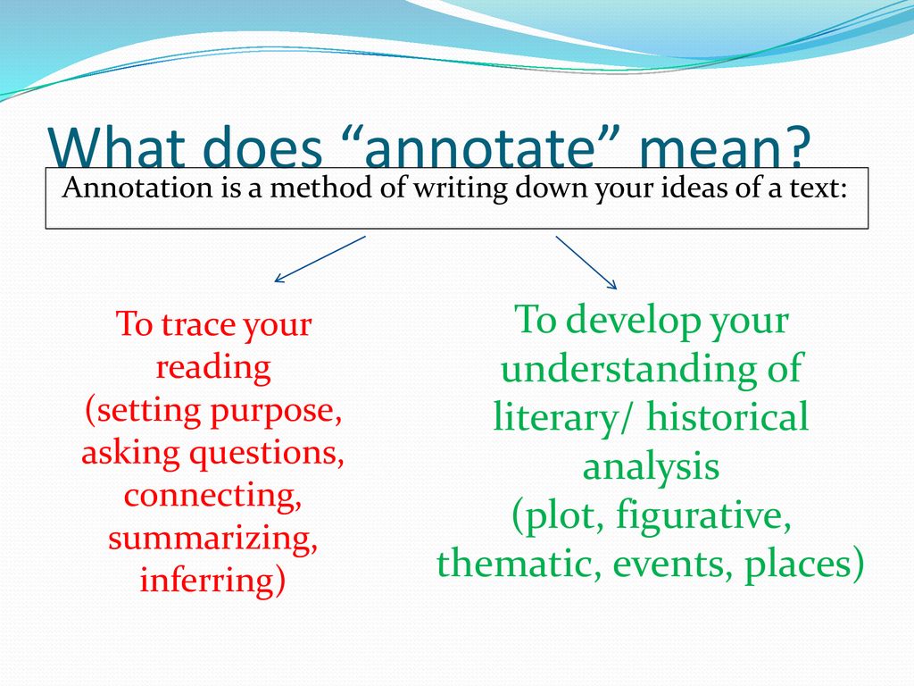 ANNOTATION: How to have a conversation with the text. - ppt download