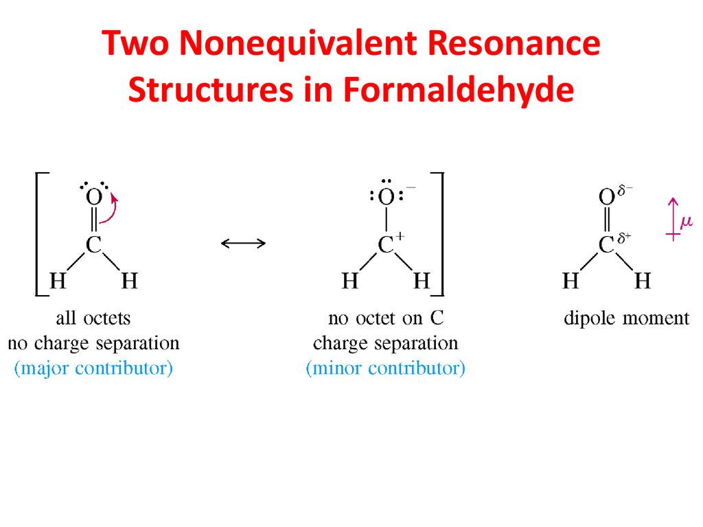 Two Nonequivalent Resonance Structures in Formaldehyde.