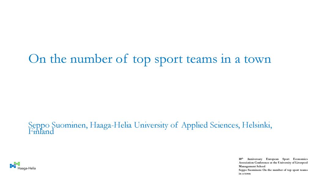 On the number of top sport teams in a town - ppt download