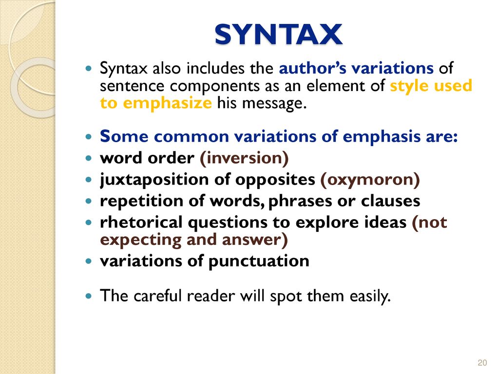 The Big Three of Literary Analysis Diction, Syntax and Imagery - ppt ...