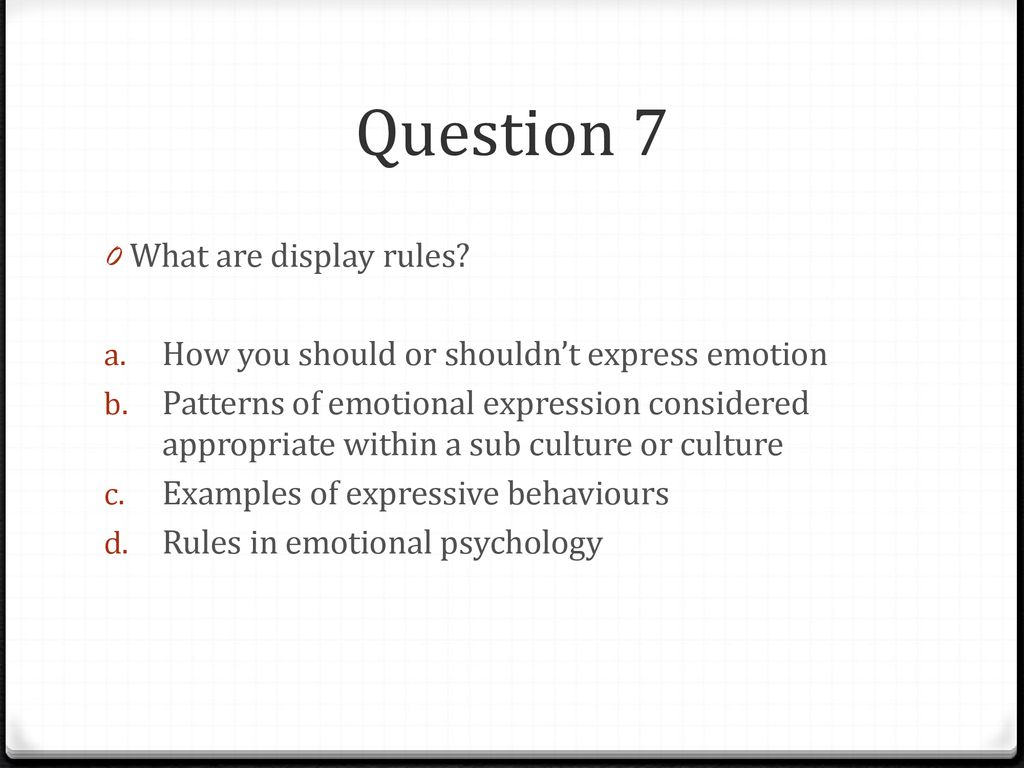 what are display rules in psychology