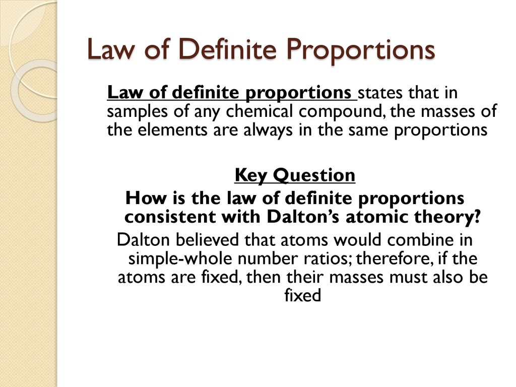 Law of Definite Proportions