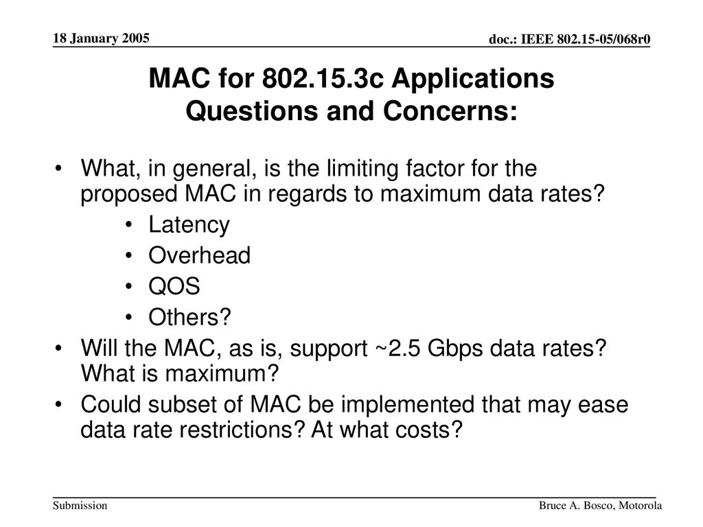 MAC for c Applications Questions and Concerns: