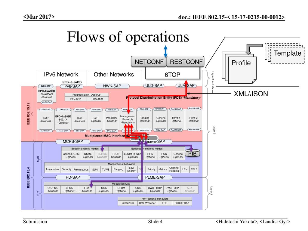 Flows of operations Template Profile XML/JSON <Mar 2017> NETCONF