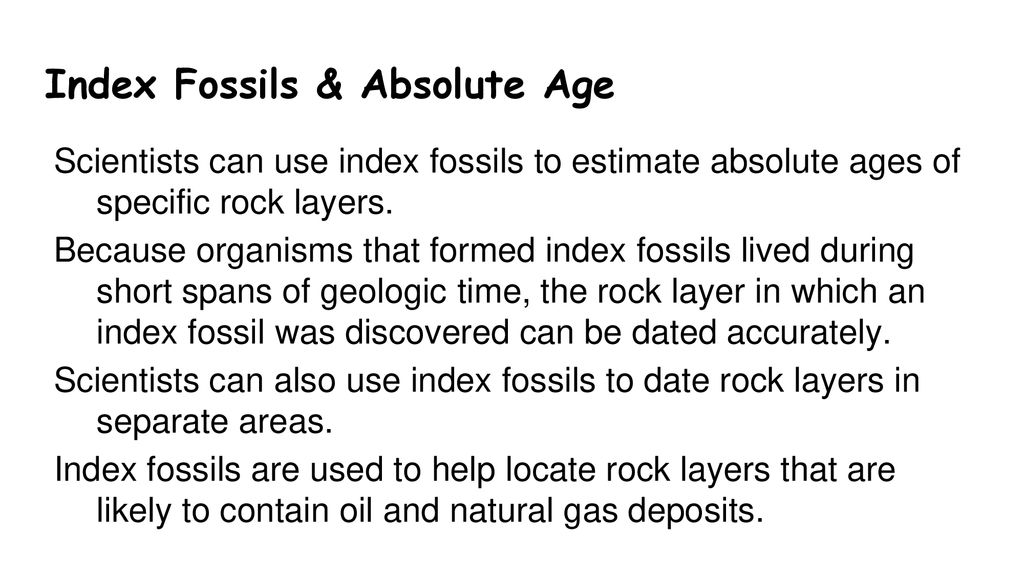 Index Fossils & Absolute Age