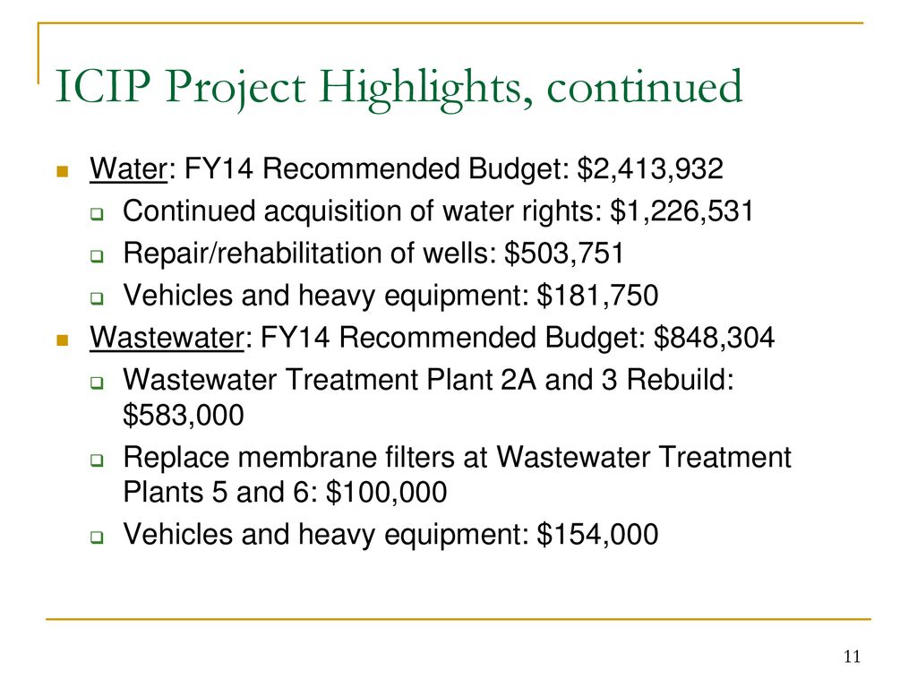 FY1419 Infrastructure and Capital Improvement Plan (ICIP