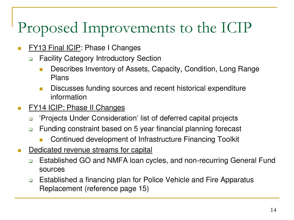 FY1419 Infrastructure and Capital Improvement Plan (ICIP