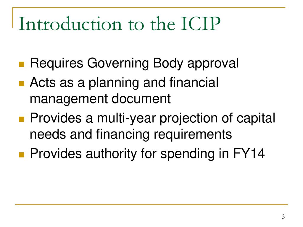 FY1419 Infrastructure and Capital Improvement Plan (ICIP