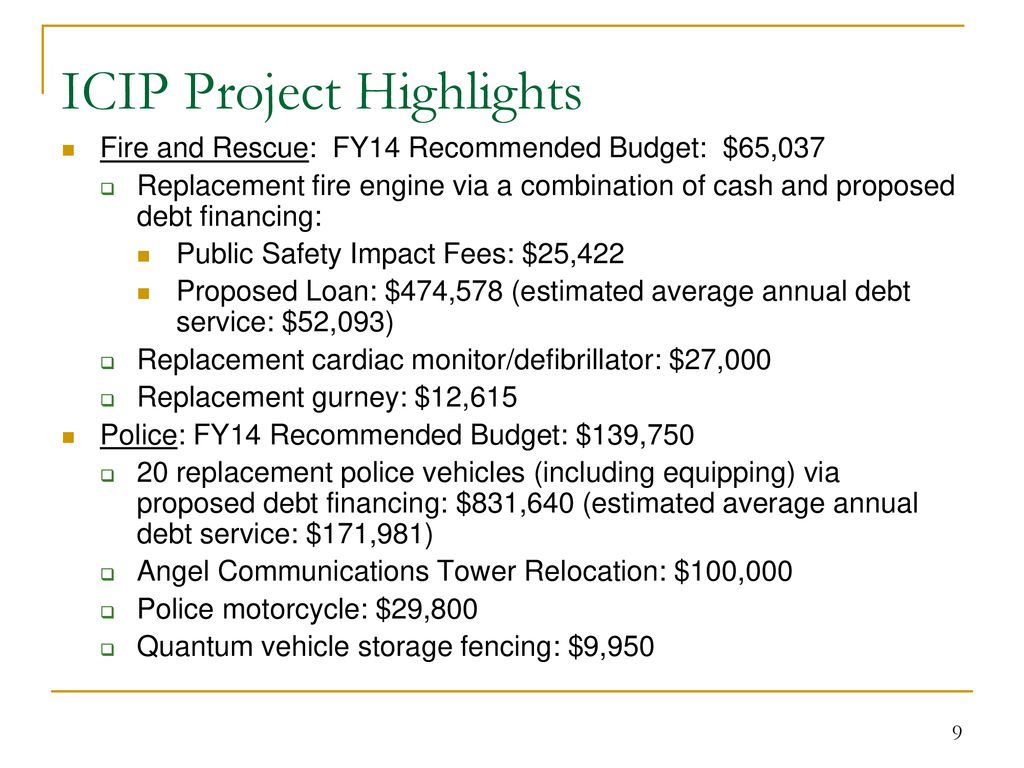 FY1419 Infrastructure and Capital Improvement Plan (ICIP