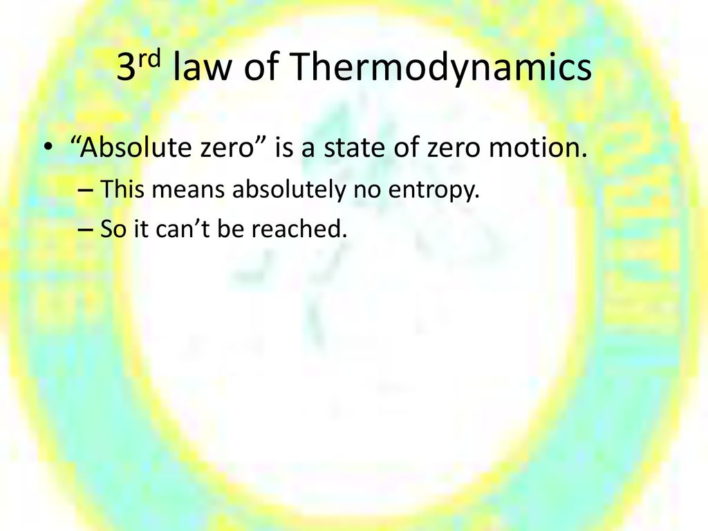 3rd law of Thermodynamics