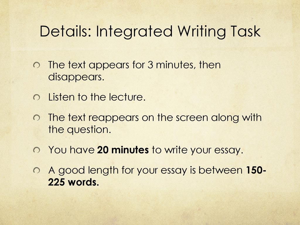 TOEFL Integrated Essay Writing Tips - ppt download