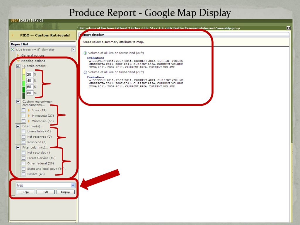 Produce Report - Google Map Display
