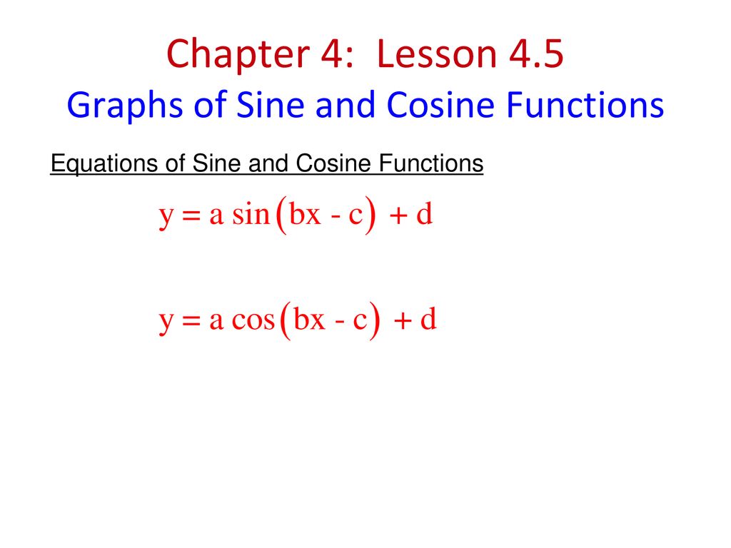 Chapter 4 Lesson 4 5 Graphs Of Sine And Cosine Functions Ppt Download
