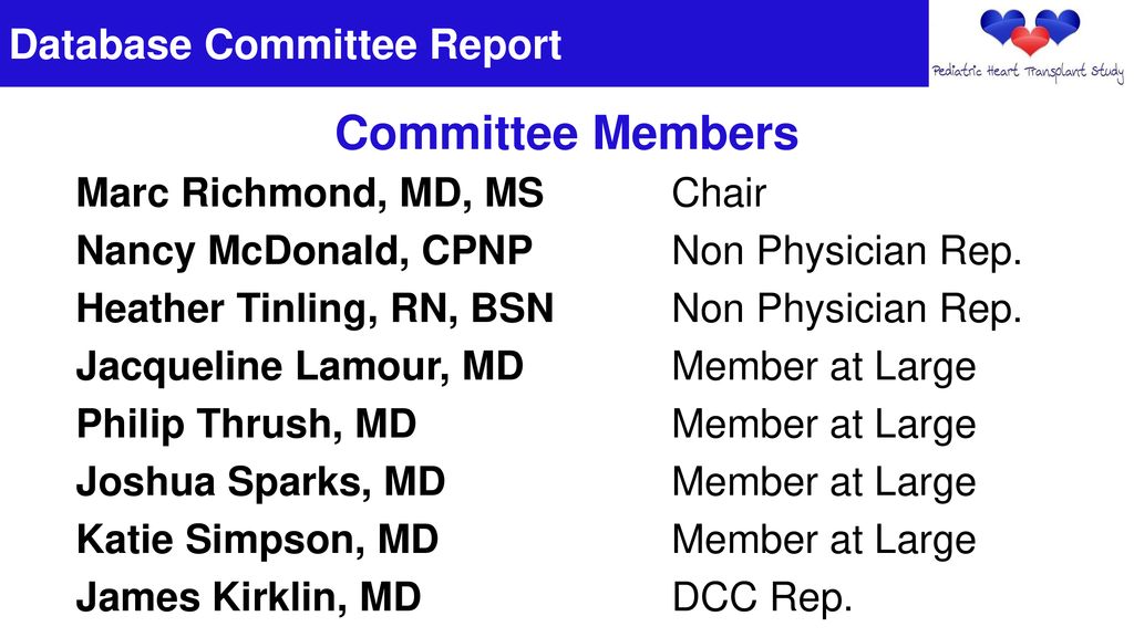Database Committee Report