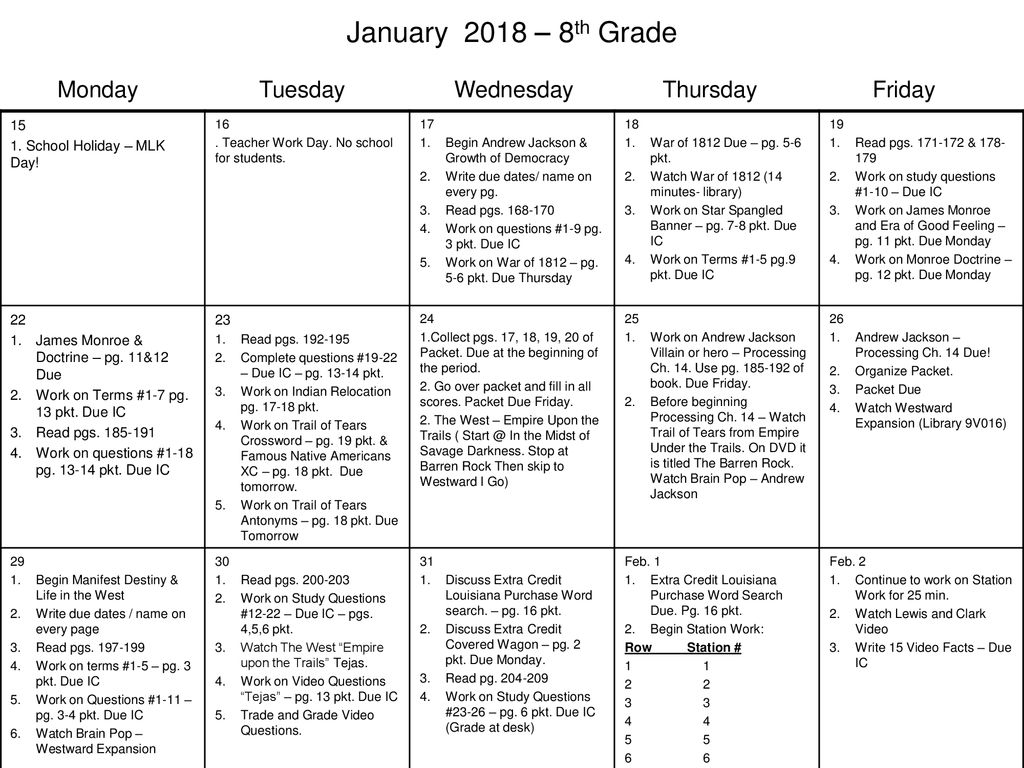 Monday Tuesday Wednesday Thursday Friday - ppt download