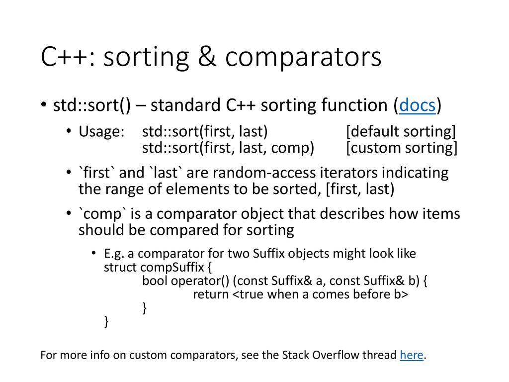 C++ Comparator For Sort at Lewis Dolan blog