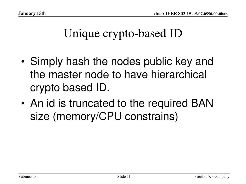 Unique crypto-based ID